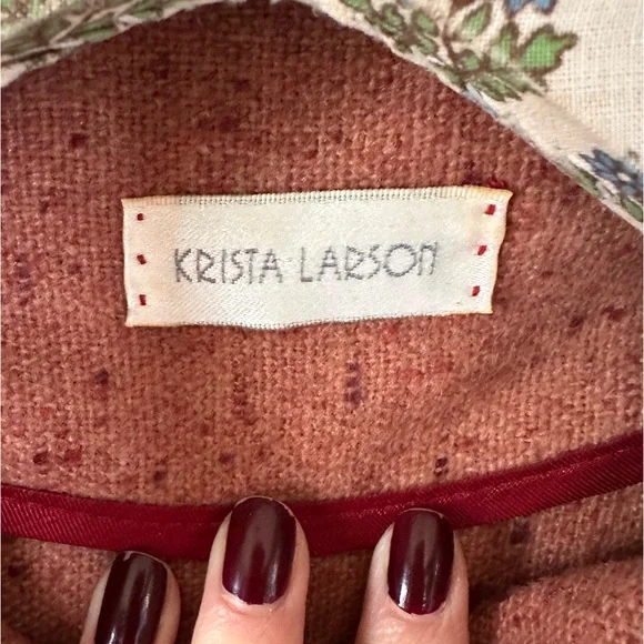 Krista Larson rust Wool Jacket OS sz M/L - Picture 11 of 14